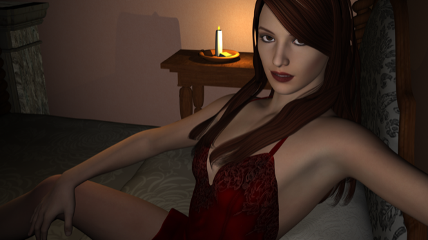 bree_nighty_ bed side view 3 red dress