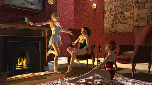 wine by the fireplace render 19