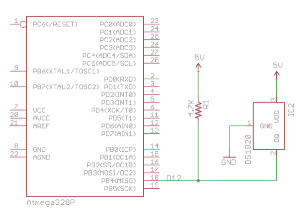 DS18B20 schematic
