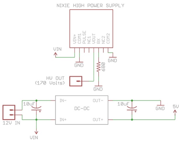 nixie high power suppy schematic