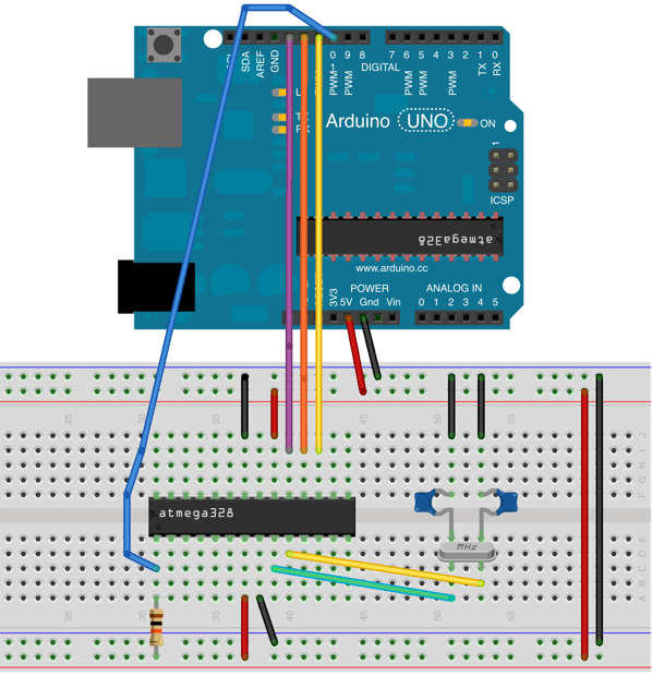 ArduinoIBootloadingOnBreadboard